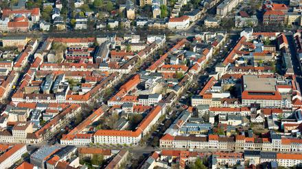 Das Luftbild der brandenburgischen Landeshauptstadt Potsdam.