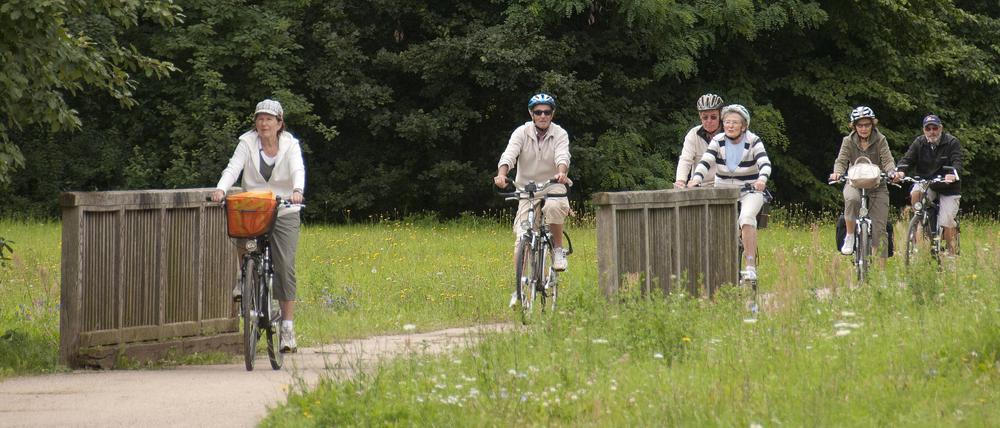 Das Wuhletal ist nicht nur bei Spaziergängern beliebt, sondern auch bei Radfahrern.