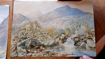 Das Gemälde "Alpenlandschaft" ist eines der drei Landschaftsbilder, das vom Landeskriminalamt beschlagnahmt wurde.