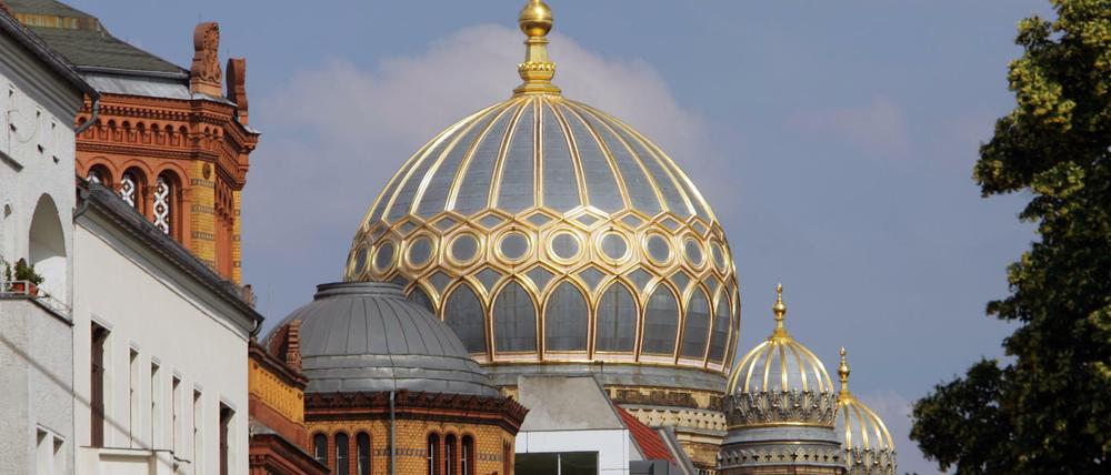 Die Kuppel der Neuen Synagoge auf der Oranienburger Straße in Berlin-Mitte.