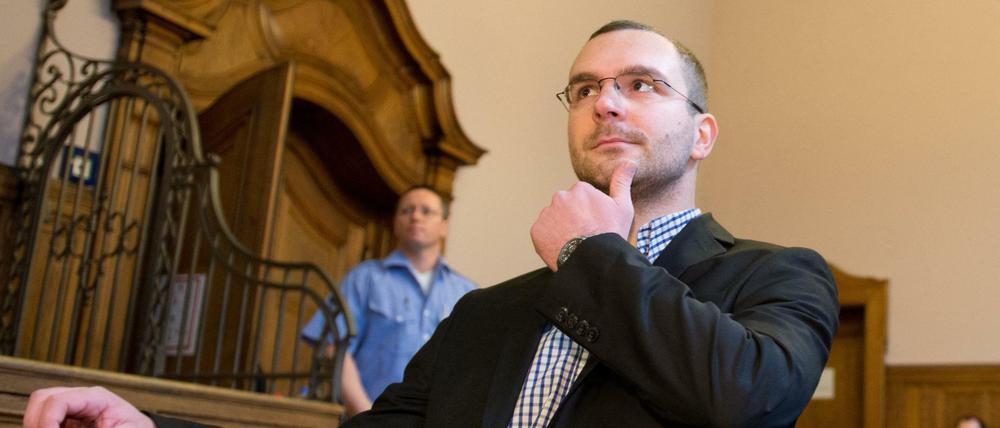 Der ehemalige Berliner NPD-Chef Sebastian Schmidtke bei einem Prozess im Amtsgericht Tiergarten 2013.