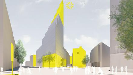 So stellt sich das Architekturbüro von J. Mayer H. die architektonische Zukunft des Checkpoint Charlie vor.
