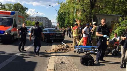Die Unfallstelle in der Berliner Wilhelmstraße, wo der Abiturient Blend J. einen Radfahrer schwer verletzte. 