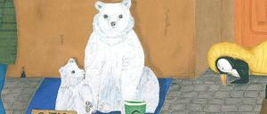 In Gefahr. Wissenschaftler rechnen mit einem drastischen Rückgang der Eisbärenpopulation. Schülerin Anna Klostermann hat diese Prognose in ein Plakat umgesetzt.