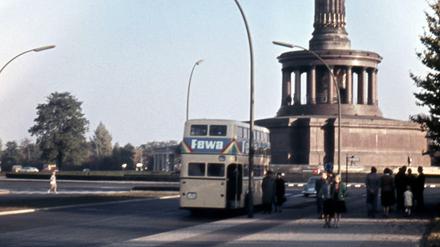 Doppelstockbus der BVG an der Goldelse - Berlin 1966
