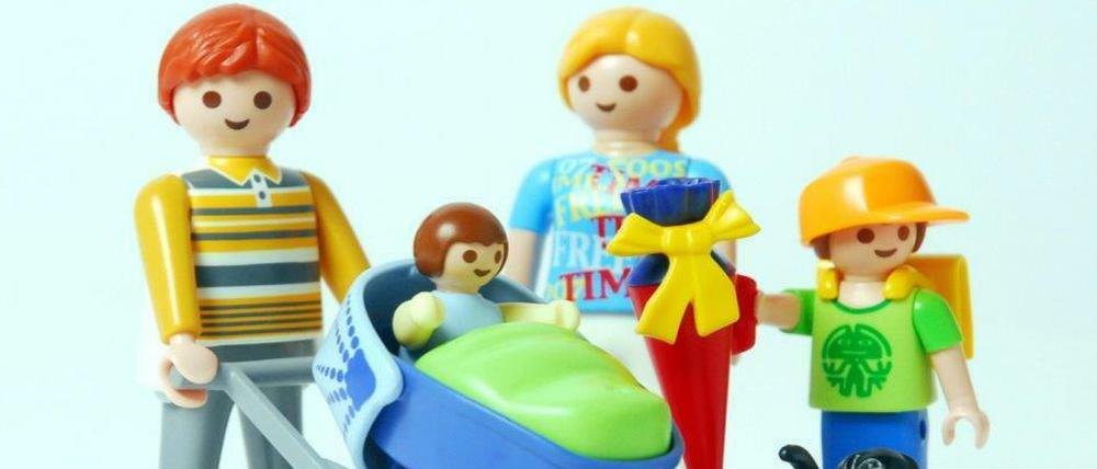 Eine Playmobil-Familie. 