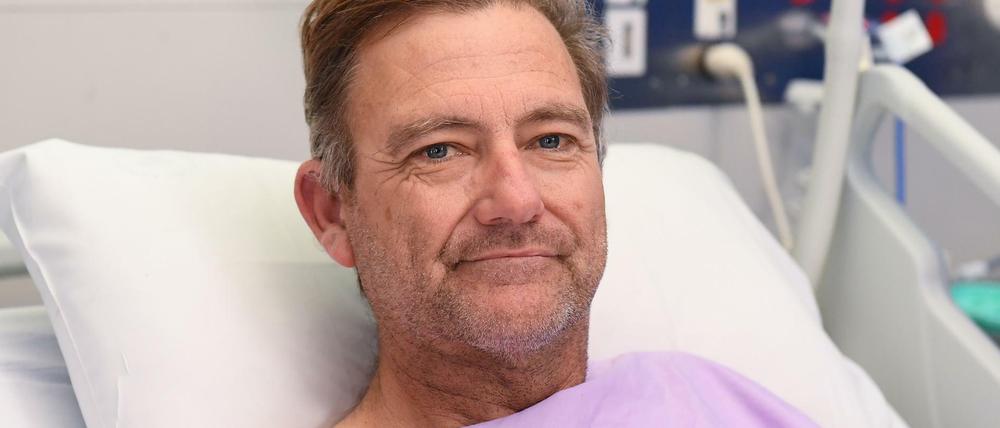 Neil Parker nach seiner Rettung im Princess Alexandra Hospital in Brisbane