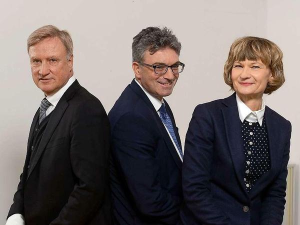 Treffen im "Tagesspiegel": Ole von Beust (CDU) aus Hamburg, Dieter Salomon (Grüne) aus Freiburg und Barbara Ludwig (SPD) aus Chemnitz.