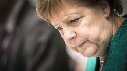 Angela Merkel bei der Sondersitzung der Unionsfraktion. 