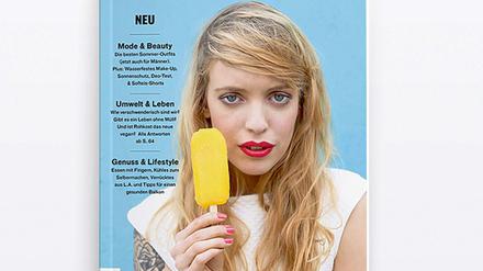 Auch auf dem Cover gibt's nur Wasser- statt Milcheis: Das Magazin Noveaux stellt ausschließlich vegane Mode vor.