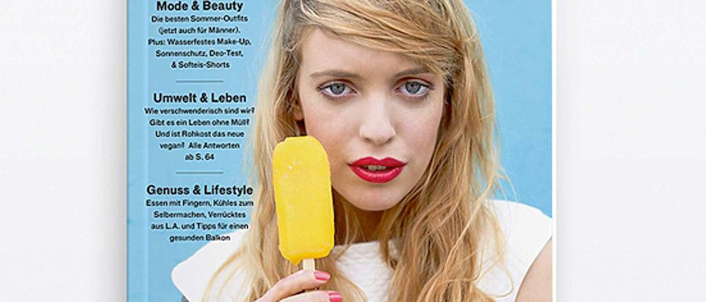 Auch auf dem Cover gibt's nur Wasser- statt Milcheis: Das Magazin Noveaux stellt ausschließlich vegane Mode vor.