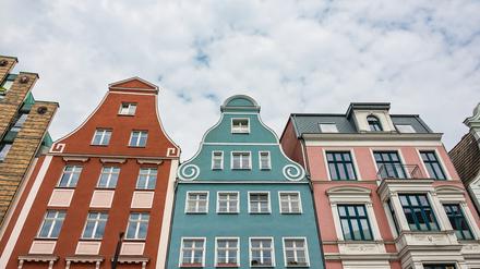 Restaurierte Giebelhäuser in der Kröpeliner Straße.