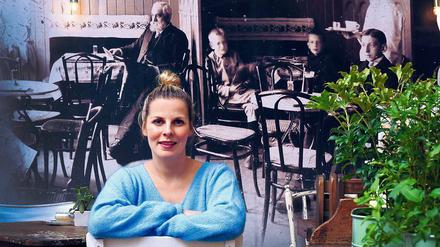 Damals und heute. In Johanna Behrends Café „Verzuckert“ ist der Ururgroßvater in seinem ersten Café an der Wand zu sehen.