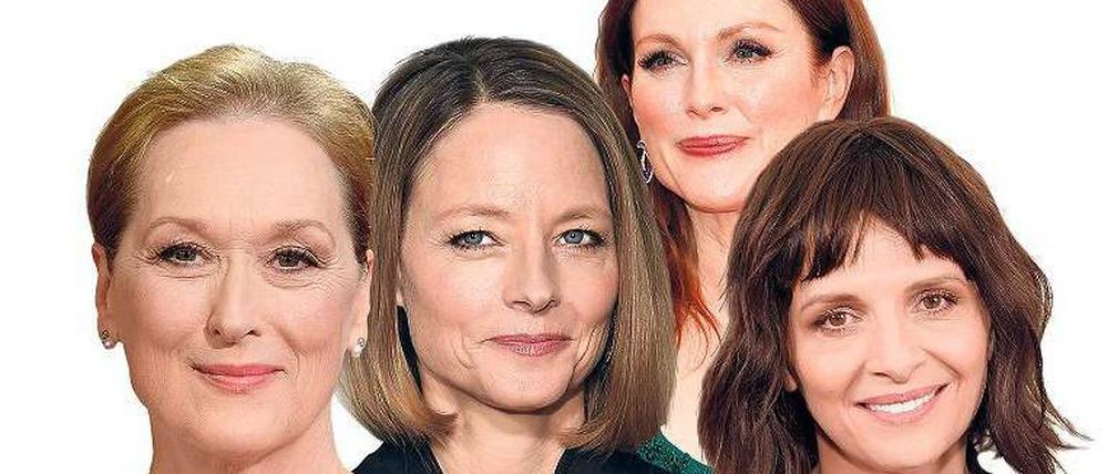 Reife Stars: Meryl Streep, Jodie Foster, Julianne Moore, Juliette Binoche (vl.n.r.)