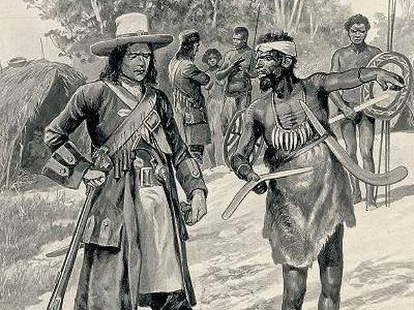 William Dampier bei den Aborigines.