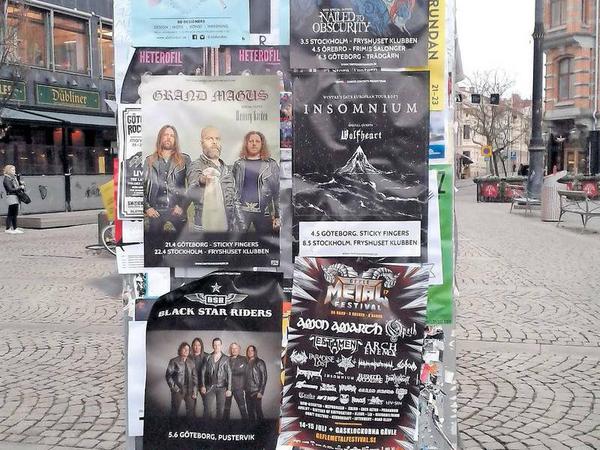 Musikern begegnet man in Schwedens zweitgrößter Stadt auch auf Bildern und Postern. 