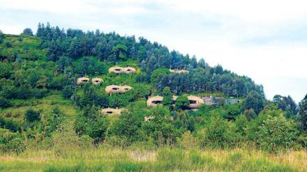 Außerirdisch. Könnten Ufos sein: die Villen der Bisate Lodge in den Virunga-Bergen.