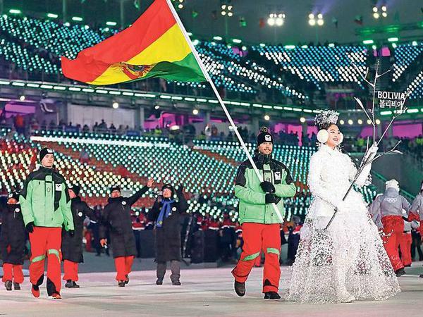 Bei Olympia 2018 in Pyeongchang trug Breitfuss Kammerlander die bolivianische Flagge.