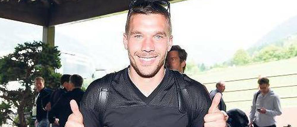 Rekordspieler: Mehr als 100 Mal kickte Lukas Podolski schon für Deutschland – demnächst wieder bei der WM in Brasilien.