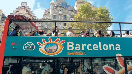 Touristen in Barcelona.