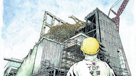 Mann mit der Maske. Aus Angst, sonst nicht mehr zur Ruine von Fukushima zurückkehren zu können, arbeitet Kazuto Tatsuta unter Pseudonym.