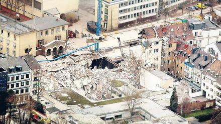 Das eingestürzte Stadtarchiv in Köln am 3. März 2009