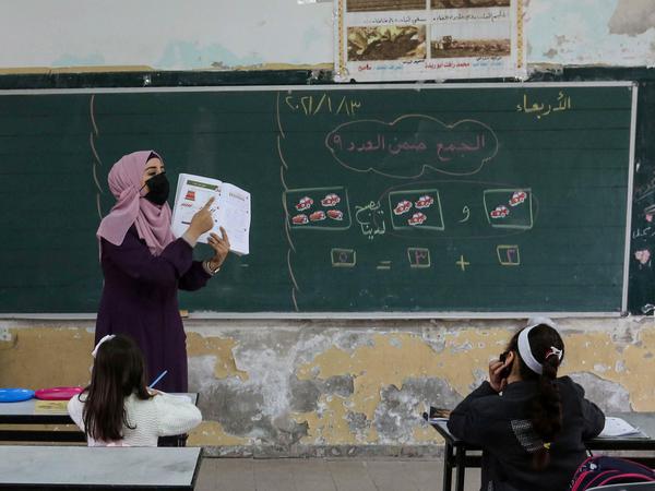 Unterricht an einer Schule in Gaza.