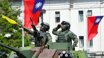 Soldaten am taiwanesischen Nationalfeiertag am 10. Oktober 2021.