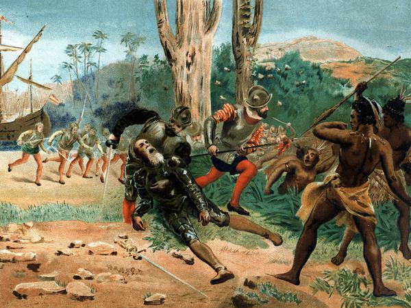 Tragisch. Magellan kam bei einer Strafexpedition gegen Eingeborene ums Leben.