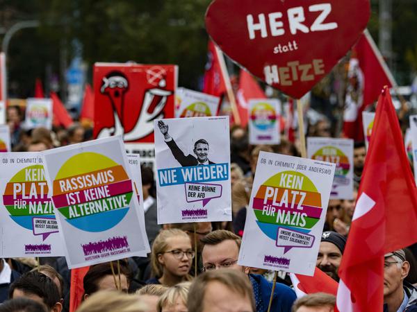 Gegenwind für AfD. Eine Kundgebung des Bündnisses Chemnitz Nazifrei im September.