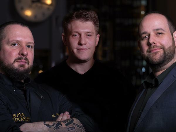 Maskulines Team mit Fingerspitzengefühl: Küchenchef Michael Schulz, Chef Jonathan Kartenberg, Restaurantleiter Sascha Hammer