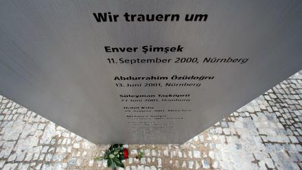 Ein Mahnmal in Erinnerung an die Opfer der NSU-Terrorzelle in Nürnberg 