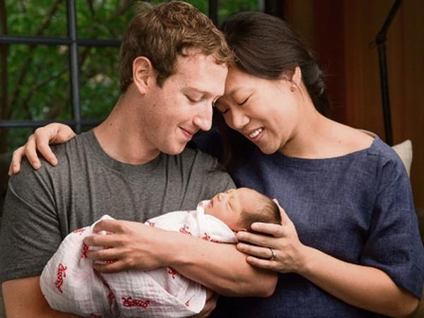 Zuckerberg mit Frau Priscilla und Tochter Max. 
