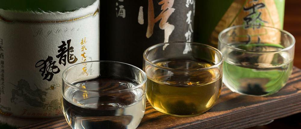 Sake-Flight aus dem Restaurant Zenkichi