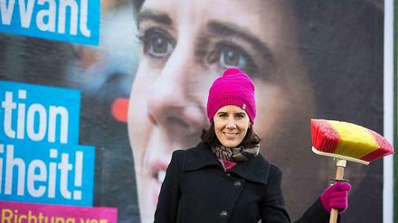 Selbstklebend. Die FDP-Landesvorsitzende Katja Suding würde gerne mit der SPD koalieren. 