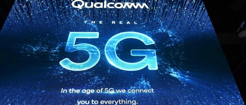Qualcomm wirbt auf der CES 2019 in Las Vegas für 5G.