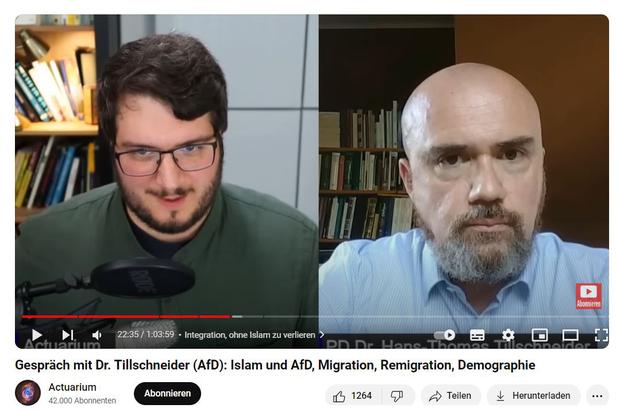 Hans-Thomas Tillschneider (rechts) und Huseyin Özoguz auf Youtube.