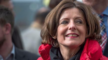 Die rheinland-pfälzische Ministerpräsidentin Malu Dreyer am Dienstag im Wahlkampf in Mainz.