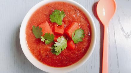 Funktioniert ohne Kochen: Wassermelonen-Gazpacho 