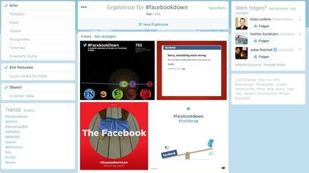 Schlecht für Facebook, gut für Twitter. Unter #facebookdown jagte am Donnerstag ein Tweet das andere.