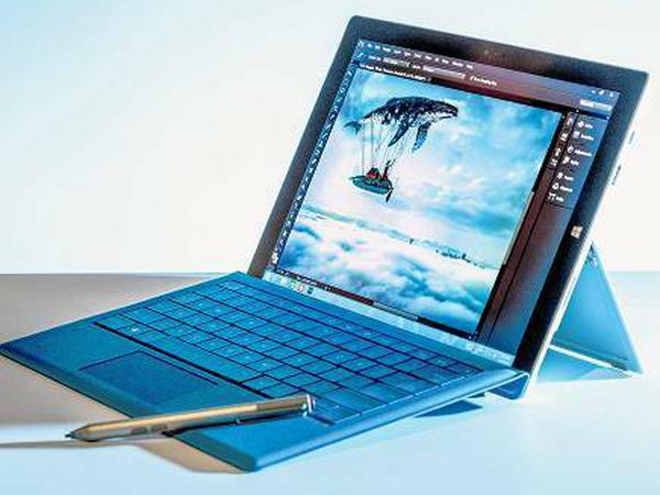 Am Intel-Stand kann das Microsoft Surface Pro 3 ausprobiert werden.