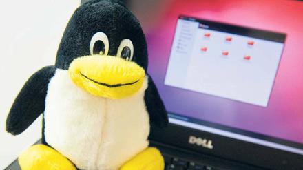 Das Linux-Maskotchen heißt Tux. Das alternative Betriebssystem ist auch für ältere Computer geeignet. Und anders als bei Windows XP, das von Microsoft nicht mehr mit Updates versorgt wird, muss man keine Angst vor Cyber-Attacken haben. Foto: pa/dpa