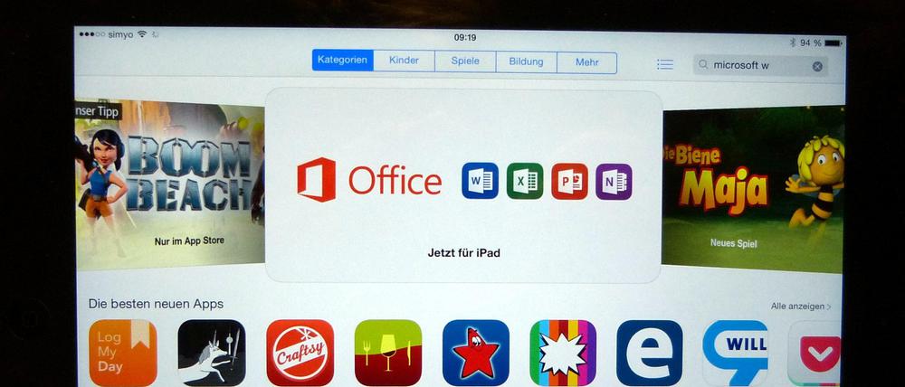 Das Office-Paket von Microsoft steht seit Donnerstag auch im App-Store von Apple.