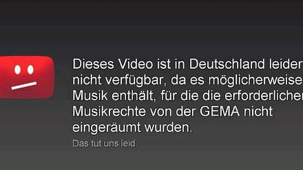Diese Meldung kennen die deutschen Youtube-Nutzer nur zu gut.