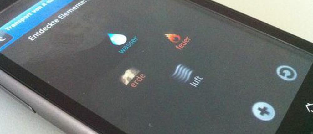 Startbildschirm des Spiels "Alchemy" auf einem Android-Smartphone.