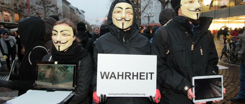 Anonymous-Aktivisten. 