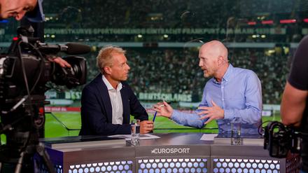 Jan Henkel (l.) und Matthias Sammer auf Eurosport.
