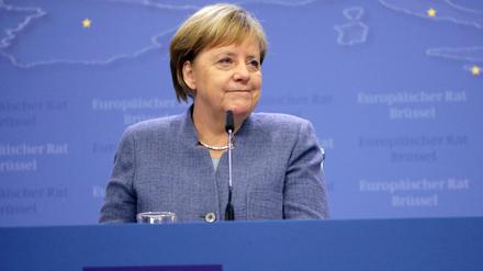 Bundeskanzlerin Angela Merkel spricht beim EU-Gipfel. 