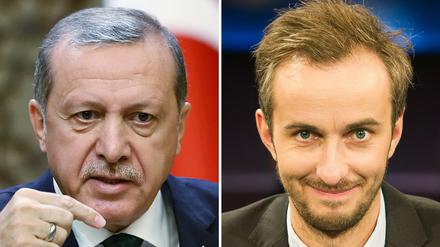 Der türkische Präsident Recep Tayyip Erdogan (links) und ZDF-Neo-Moderator Jan Böhmermann werden keine Freunde mehr. Der Streit um das "Schmähgedicht" des TV-Moderators über Erdogan geht in die nächste Runde
