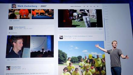 Der Facebook-Chef Mark Zuckerberg bei der Vorstellung der Timeline.